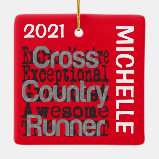 Cross Country Runner Extraordinaire CUSTOM Keramikornament (Rückseite)