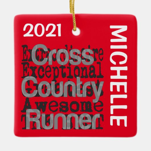 Cross Country Runner Extraordinaire CUSTOM Keramikornament (Vorderseite)