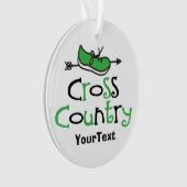 Cross Country Runner Green Shoe© Custom Front/Back Ornament (Vorderseite)