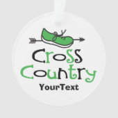 Cross Country Runner Green Shoe© Custom Front/Back Ornament (Vorderseite)
