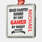 Cross Country Runner Lieben spielen Videospiele Ornament Aus Metall (Links)