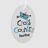 Cross Country Runner Light Blue Shoe© 2-seitig Ornament (Vorderseite)