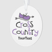 Cross Country Runner Lila Shoe © Custom 2-seitig Ornament (Vorderseite)