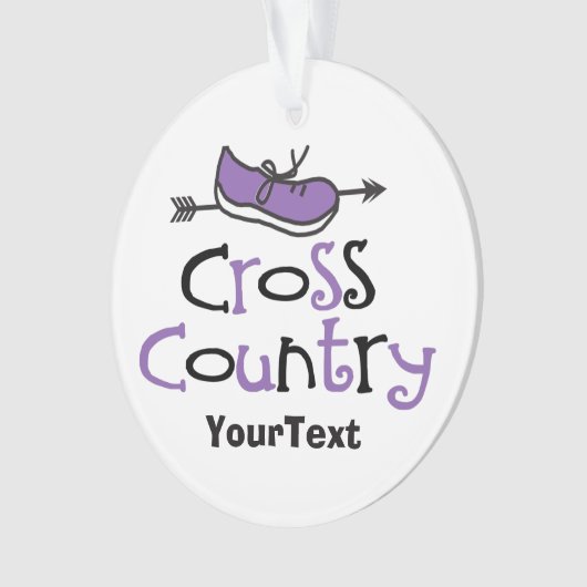 Cross Country Runner Lila Shoe © Custom 2-seitig Ornament (Vorderseite)