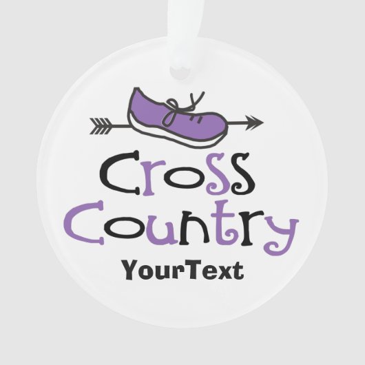 Cross Country Runner Lila Shoe © Custom 2-seitig Ornament (Vorderseite)