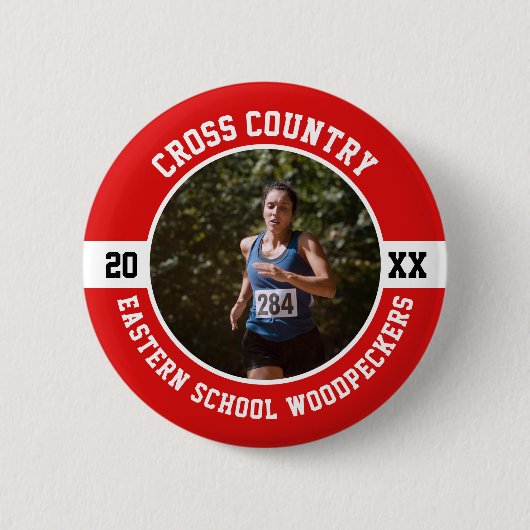 Cross Country Runner Running XC Sports Team Custom Button (Vorderseite)