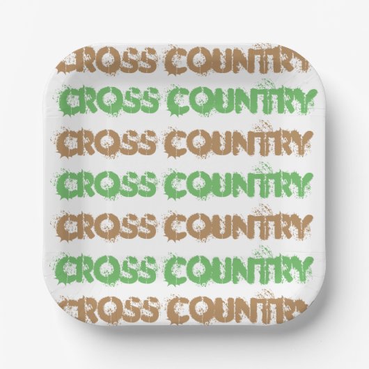 Cross Country Runner-Themenpapierplatte Pappteller (Vorderseite)