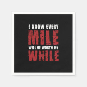 Cross Country Runner Typografie jede Meile Serviette