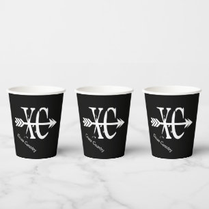 Cross Country Runner XC Arrow Paper Cups Pappbecher