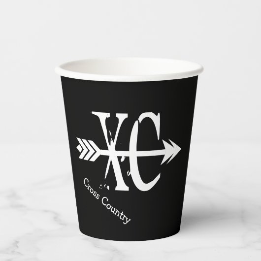 Cross Country Runner XC Arrow Paper Cups Pappbecher (Vorderseite)