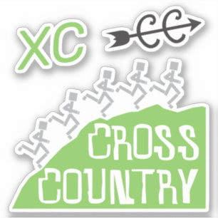 Cross Country Runners on Hill © Stickers Aufkleber