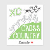 Cross Country Runners on Hill © Stickers Aufkleber (Blatt)