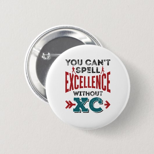 Cross Country Running Funny Excellence XC Button (Vorne & Hinten)