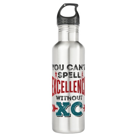 Cross Country Running Funny Excellence XC Edelstahlflasche (Vorderseite)