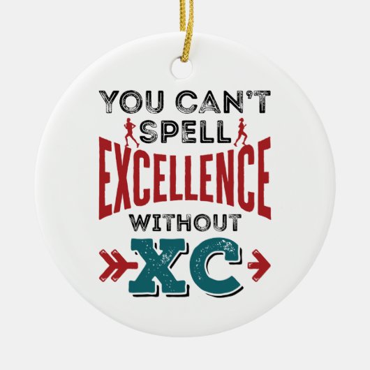 Cross Country Running Funny Excellence XC Keramik Ornament (Vorne)