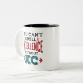 Cross Country Running Funny Excellence XC Zweifarbige Tasse (Vorderseite Links)