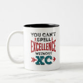 Cross Country Running Funny Excellence XC Zweifarbige Tasse (Links)