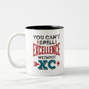 Cross Country Running Funny Excellence XC Zweifarbige Tasse