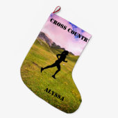 Cross Country Running Großer Weihnachtsstrumpf (Vorderansicht (hängend))