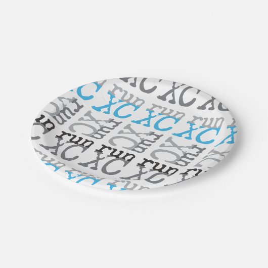 Cross Country Running - Light Blue - XC Run Pappteller (Schrägansicht)