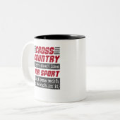 Cross Country Running lustig wie unser Sport Zweifarbige Tasse (Vorderseite Links)