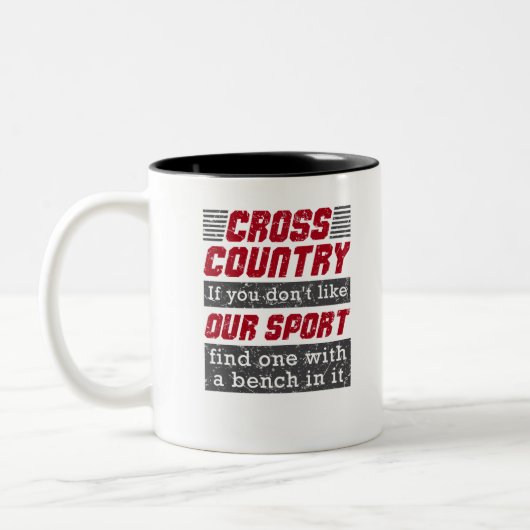 Cross Country Running lustig wie unser Sport Zweifarbige Tasse (Links)