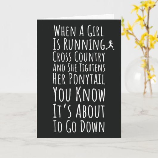 Cross Country Running Ornament Runner Sports Team Karte (Gelbe Blume)