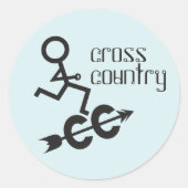 Cross Country Running Runder Aufkleber (Vorderseite)