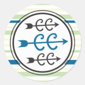 Cross Country Running Symbole - XC Runners Blue Runder Aufkleber (Vorderseite)