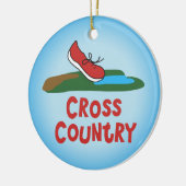 Cross Country Running - vorne und hinten Keramik Ornament (Links)