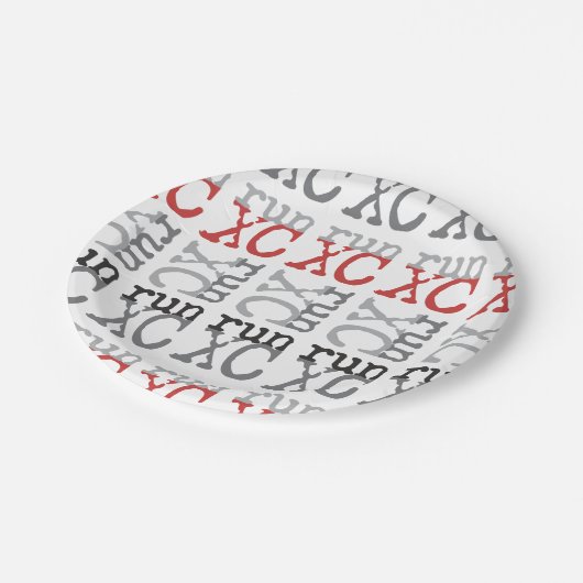 Cross Country Running - XC-Papierplatte Pappteller (Schrägansicht)