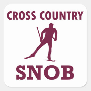 Cross Country-Ski-Snob Quadratischer Aufkleber