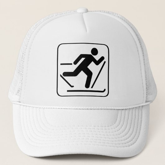 Cross Country-Ski-Symbol-Hut Truckerkappe (Vorderseite)