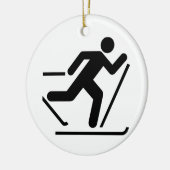 Cross Country-Ski-Symbol-Verzierung Keramikornament (Links)