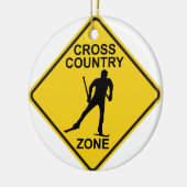 Cross Country-Ski-Zone Keramik Ornament (Links)