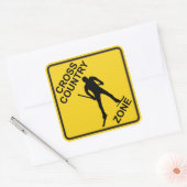 Cross Country Ski Zone Quadratischer Aufkleber (Umschlag)