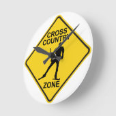 Cross Country Ski Zone Runde Wanduhr (Winkel)
