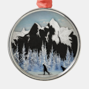 Cross Country-Skifahren Ornament Aus Metall