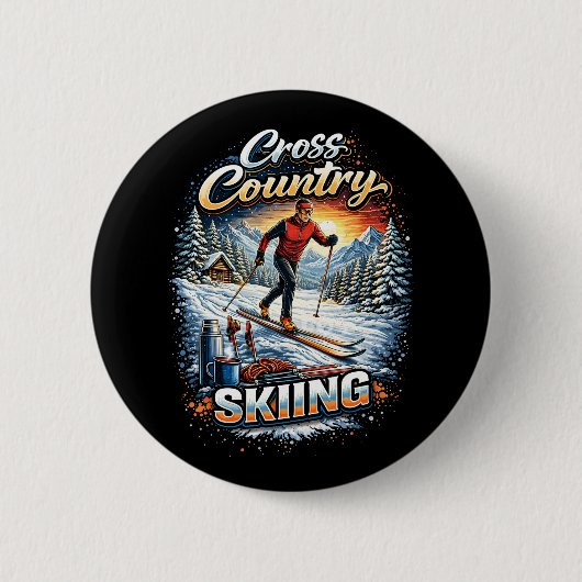 Cross Country Skiing Button (Vorderseite)