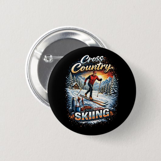 Cross Country Skiing Button (Vorne & Hinten)