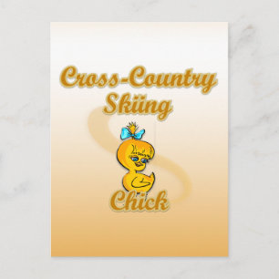 Cross-Country Skiing Chick Postkarte