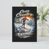 Cross Country Skiing Dankeskarte (Stehend Vorderseite)