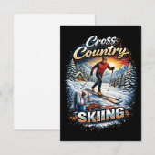 Cross Country Skiing Dankeskarte (Vorne/Hinten)