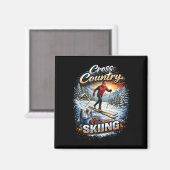 Cross Country Skiing Magnet (Vorderseite/Rückseite)