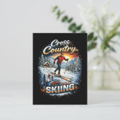 Cross Country Skiing Postkarte (Stehend Vorderseite)