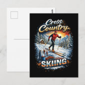 Cross Country Skiing Postkarte (Vorne/Hinten)