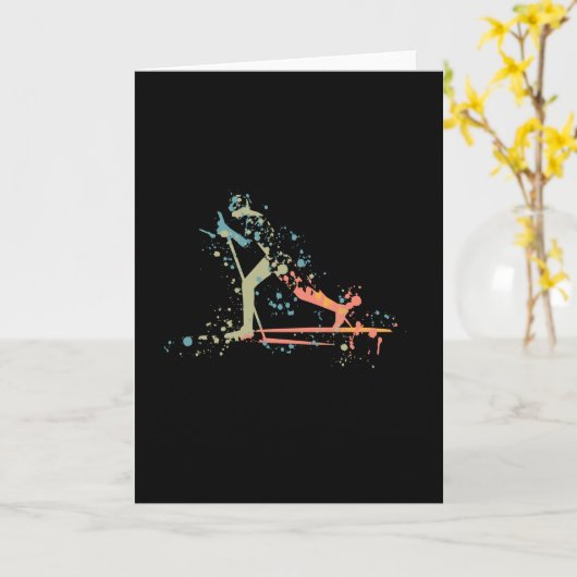 Cross Country Skiing Splash Karte (Gelbe Blume)