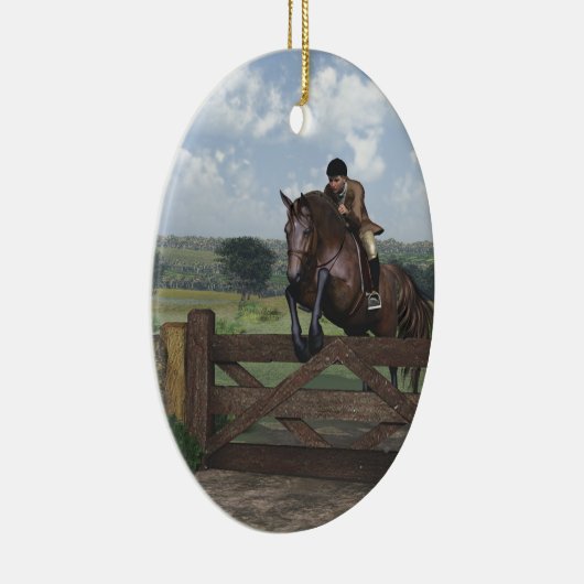 Cross Country - Springen von Pferdeverzierungen Keramikornament (Rechts)