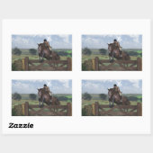 Cross Country - Springreiter Rechteckiger Aufkleber (Blatt)