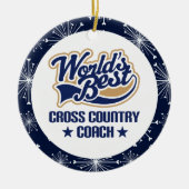 Cross Country-Trainer-Geschenk-Verzierung Keramikornament (Vorne)